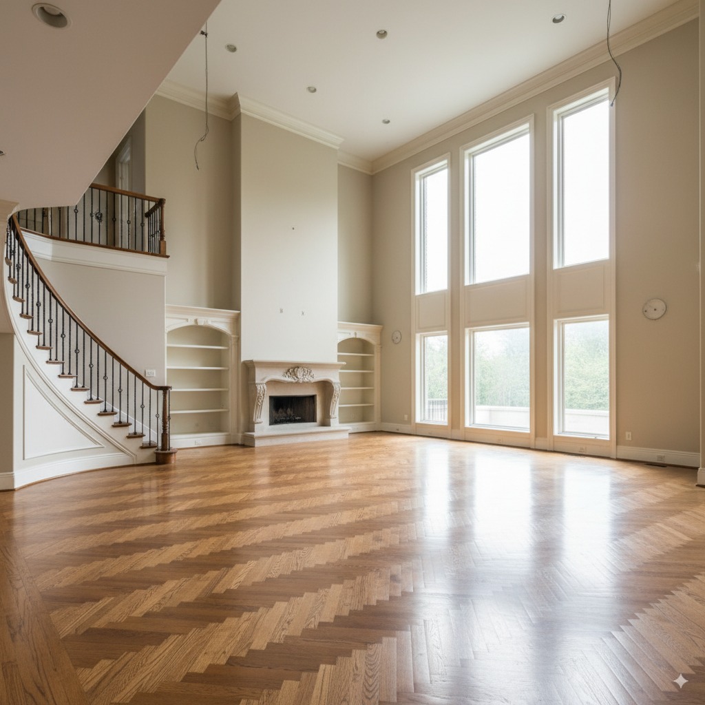 Empty room before virtual staging